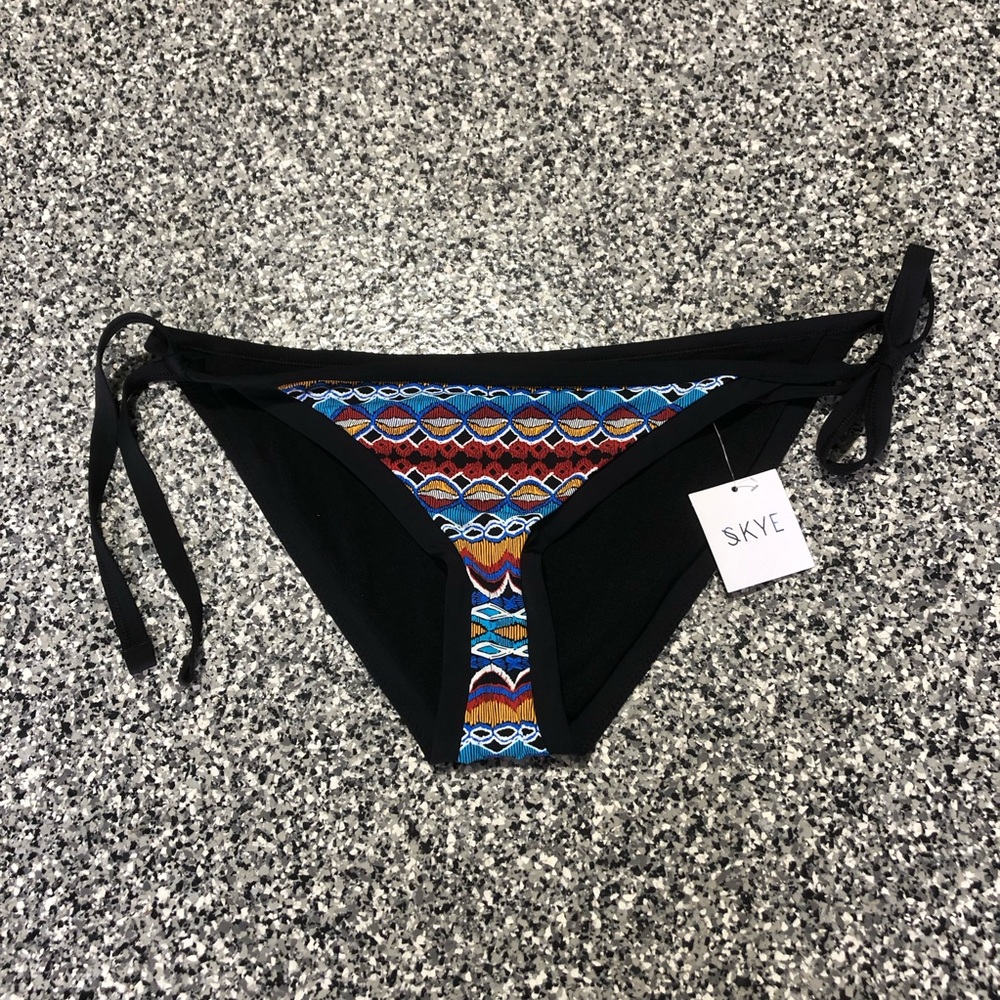 Skye ✦ Black Trim Multicolor Geometric Bikini Bottom (XL)